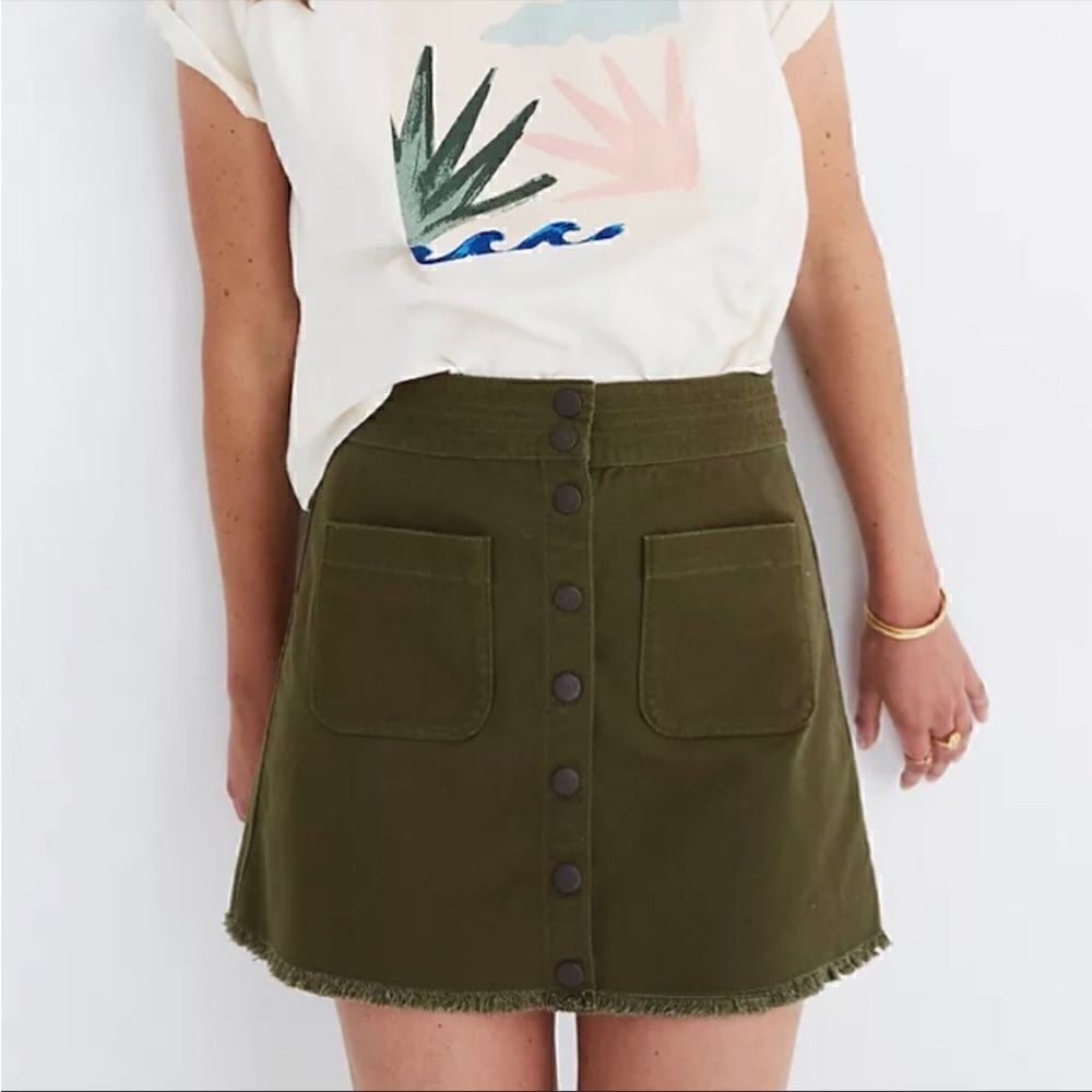 Madewell Olive Green Mini Skirt